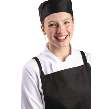 Calot de cuisine en polycoton Whites noir XL - WHITES CHEFS CLOTHING