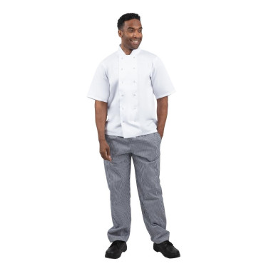 Pantalon de cuisine mixte Whites Vegas petits carreaux bleu et blanc L - 97 x 102 x 84 mm - WHITES CHEFS CLOTHING