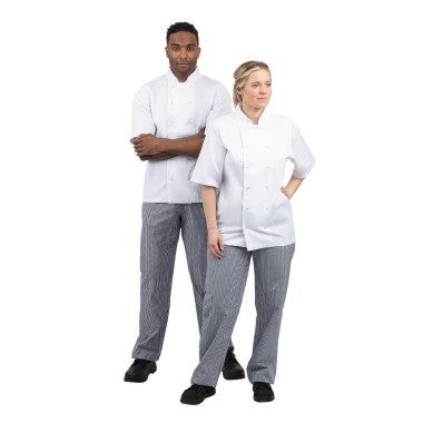 Pantalon de cuisine mixte Whites Vegas petits carreaux bleu et blanc L - 97 x 102 x 84 mm - WHITES CHEFS CLOTHING