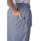 Pantalon de cuisine mixte Whites Vegas petits carreaux bleu et blanc XS - 66 x 71 x 84 mm - WHITES CHEFS CLOTHING