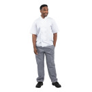 Pantalon de cuisine mixte Whites Vegas petits carreaux bleu et blanc XS - 66 x 71 x 84 mm - WHITES CHEFS CLOTHING