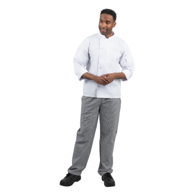 Pantalon de cuisinier mixte Whites Vegas petits carreaux noir et blanc XL - 107 x 112 x 84 mm - WHITES CHEFS CLOTHING