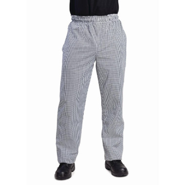 Pantalon de cuisinier mixte Whites Vegas petits carreaux noir et blanc XXL - 117 x 122 x 84 mm - WHITES CHEFS CLOTHING