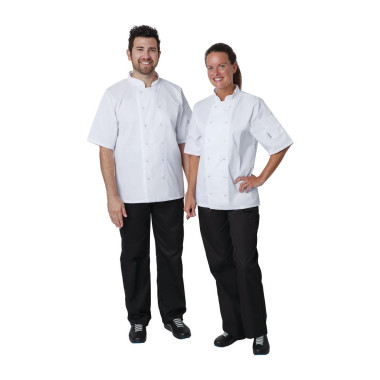 Veste de cuisine Whites Vegas mixte manches courtes blanche XXL - WHITES CHEFS CLOTHING
