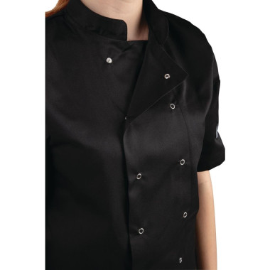 Veste de cuisine mixte Whites Vegas manches courtes noire XL - WHITES CHEFS CLOTHING