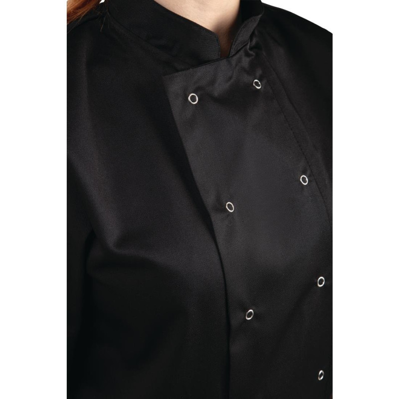 Veste de cuisine mixte Whites Vegas manches courtes noire XL - WHITES CHEFS CLOTHING