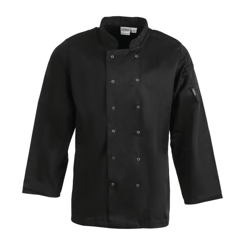 Veste de cuisine mixte Whites Vegas manches longues noire M - WHITES CHEFS CLOTHING