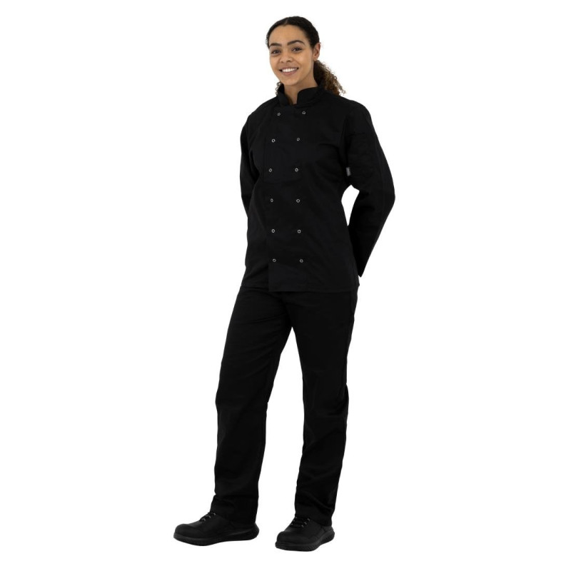 Veste de cuisine mixte Whites Vegas manches longues noire L - WHITES CHEFS CLOTHING