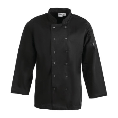 Veste de cuisine mixte Whites Vegas manches longues noire S - WHITES CHEFS CLOTHING