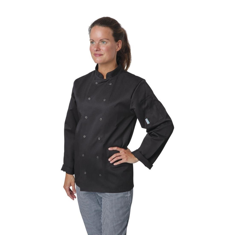 Veste de cuisine mixte Whites Vegas manches longues noire S - WHITES CHEFS CLOTHING