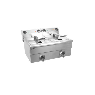 Friteuse double - 2x10L - Température 0/180°C - Cuves amovibles - Robinet vidange - Saro  au meilleur prix sur Restock CHR