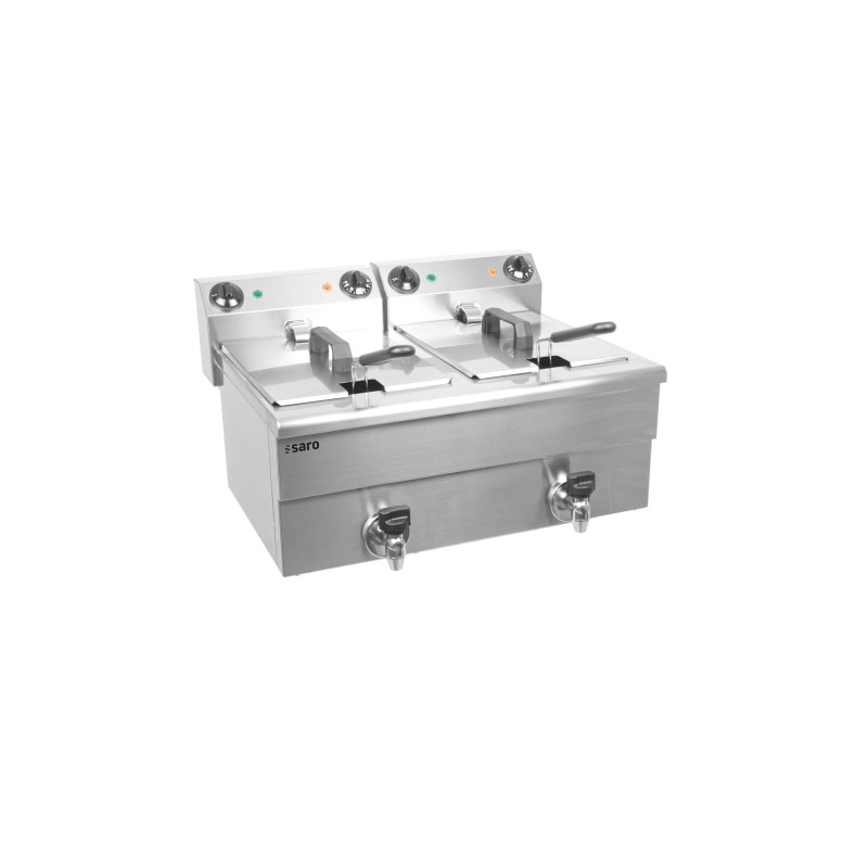 Friteuse double - 2x10L - Température 0/180°C - Cuves amovibles - Robinet vidange - Saro  au meilleur prix sur Restock CHR