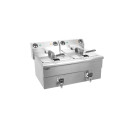 Friteuse double - 2x10L - Température 0/180°C - Cuves amovibles - Robinet vidange - Saro  au meilleur prix sur Restock CHR