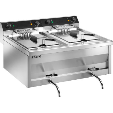 Friteuse double - 2x9L - Température 0/180°C - Cuves amovibles - Robinet vidange - Saro  au meilleur prix sur Restock CHR