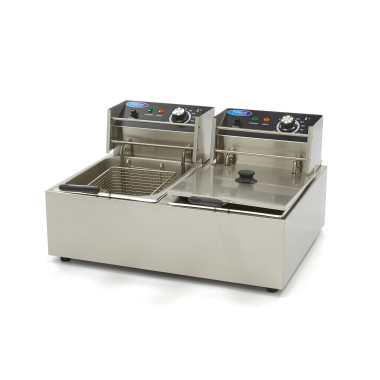 Friteuse double - Électrique - 2x6 litres - 2 paniers - Zone froide - Maxima  au meilleur prix sur Restock CHR