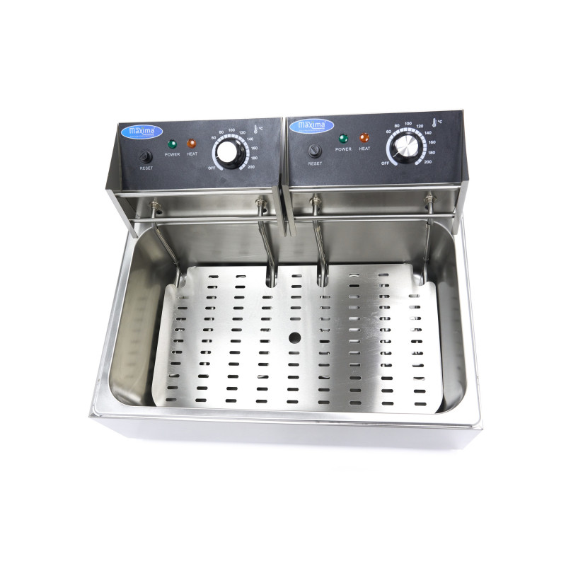 Friteuse à beignets -Électrique - 15 litres - 2 éléments chauffants - Zone froide - Maxima  au meilleur prix sur Restock CHR