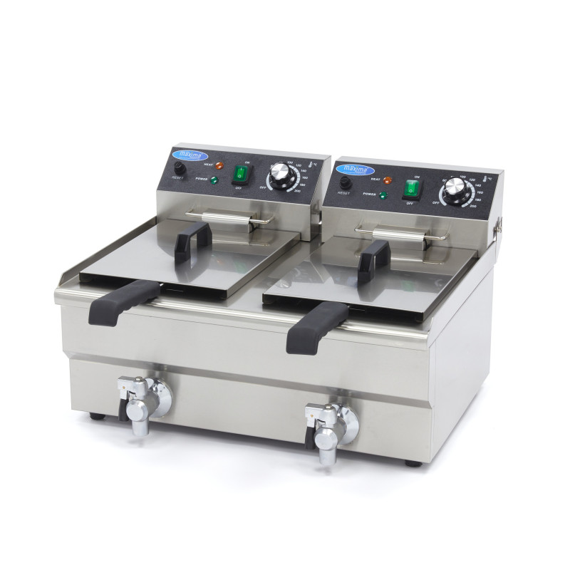 Friteuse - 2 x 10L - 2 Paniers - avec Robinet de Vidange - Maxima  au meilleur prix sur Restock CHR