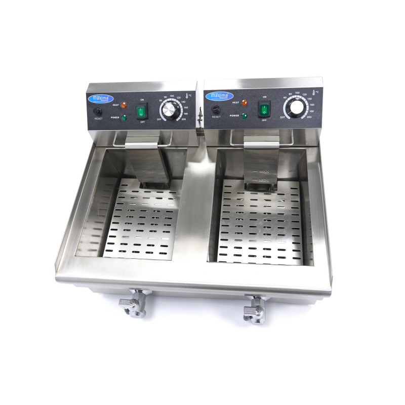 Friteuse - 2 x 10L - 2 Paniers - avec Robinet de Vidange - Maxima  au meilleur prix sur Restock CHR
