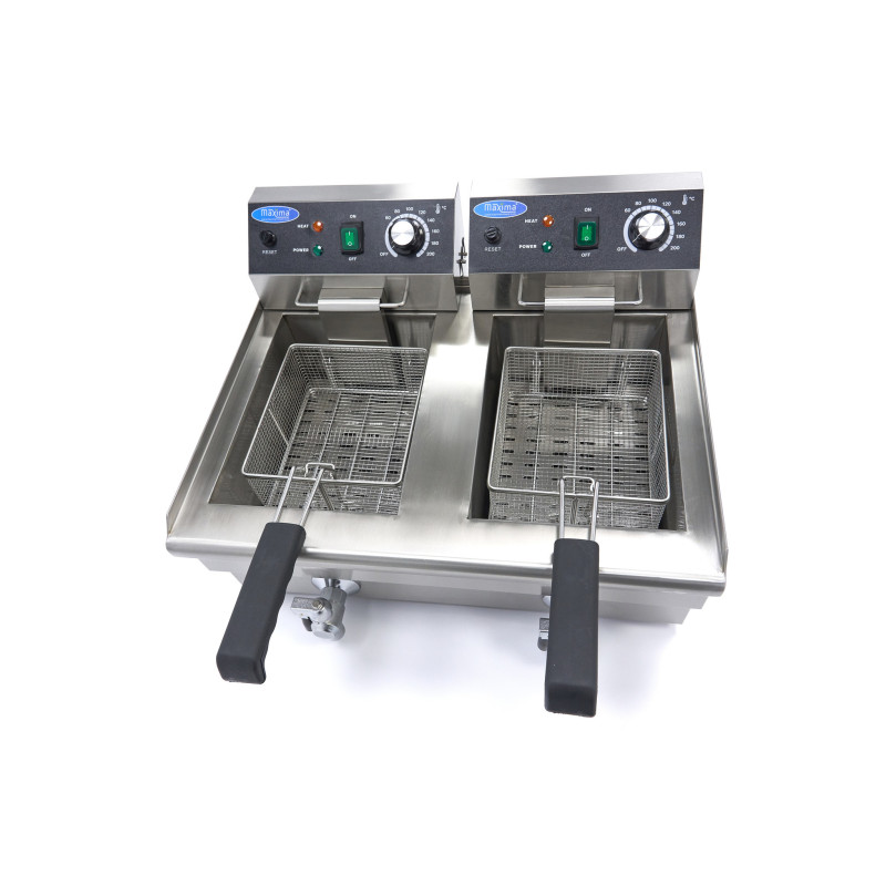 Friteuse - 2 x 10L - 2 Paniers - avec Robinet de Vidange - Maxima  au meilleur prix sur Restock CHR
