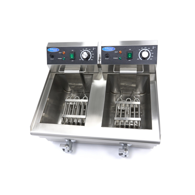 Friteuse - 2 x 10L - 2 Paniers - avec Robinet de Vidange - Maxima  au meilleur prix sur Restock CHR