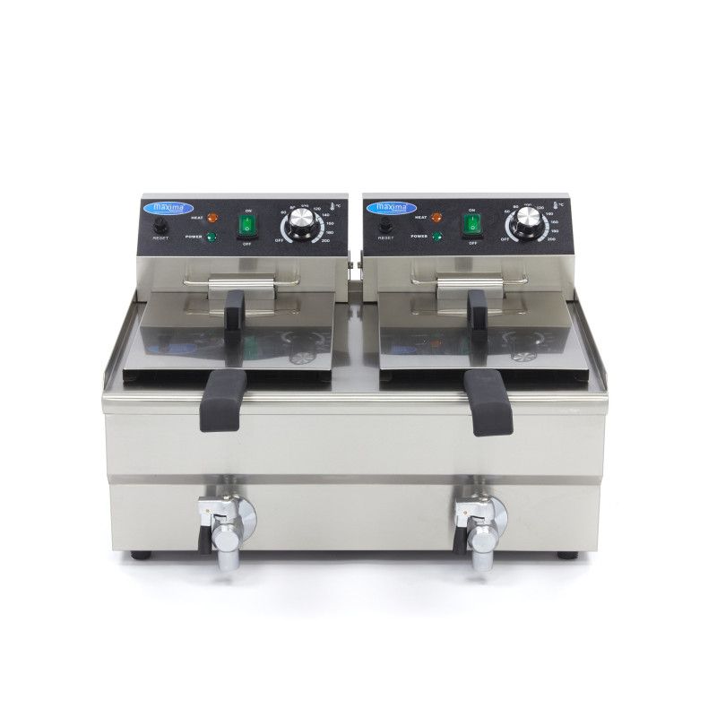 Friteuse - 2 x 10L - 2 Paniers - avec Robinet de Vidange - Maxima  au meilleur prix sur Restock CHR