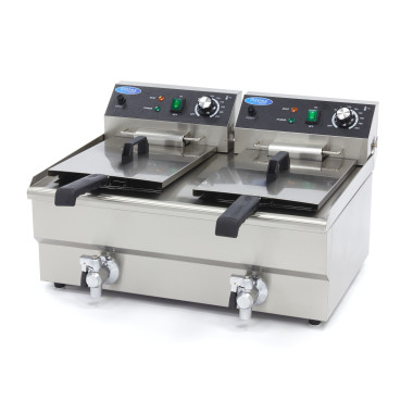 Friteuse - 2 x 13L - 2 paniers - avec robinet de vidange - Maxima  au meilleur prix sur Restock CHR
