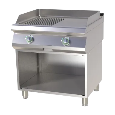 Plaque de cuisson combinée chromée avec soubassement - FTHRC 780 E - RM Gastro