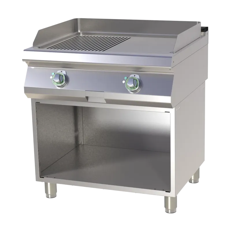 Plaque de cuisson combinée chromée avec soubassement - FTHRC 780 E - RM Gastro