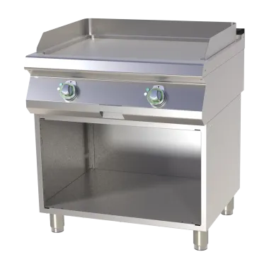 Plaque de cuisson lisse chromée avec soubassement - FTHC 780 E - RM Gastro