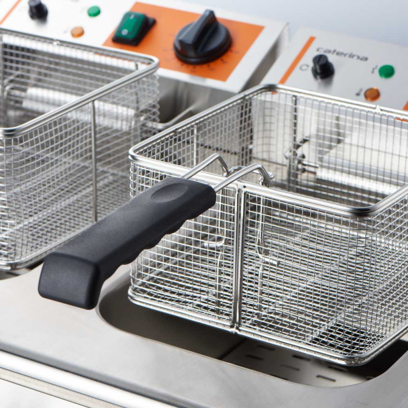Friteuse électrique avec robinet, double compartiment, Caterina, V 2x8 l, P 2x3 kW - Stalgast  au meilleur prix sur Restock CHR