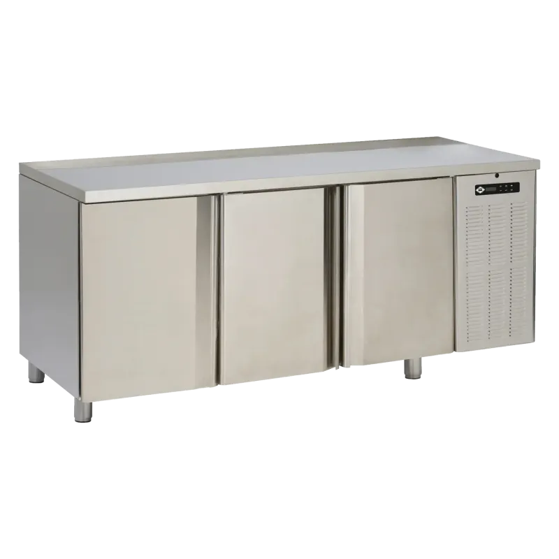 Table électrique réfrigérée positive GN 1/1, 3 portes, dessus sans rebord, inox 230V - SCH 3D DH - RM Gastro