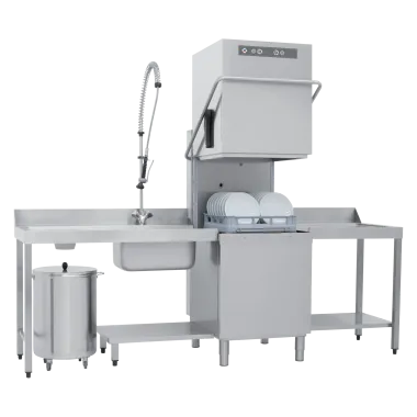 Lave - vaisselle à capot revêtement double avec pompe de vidange 50x50 - 400 V - NT 102 P - RM Gastro