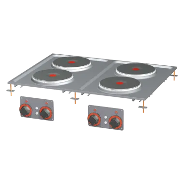 Fourneau drop - in électrique 4x feu drop - in 400 V - PCD - 68ET - RM Gastro