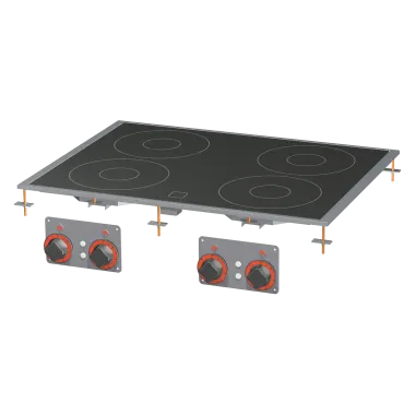 Fourneau vitrocéramique drop - in électrique 4x feu drop - in 400 V - PCCD - 68ET - RM Gastro