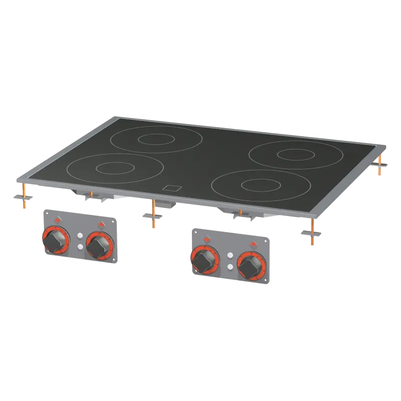 Fourneau vitrocéramique drop - in électrique 4x feu drop - in 400 V - PCCD - 68ET - RM Gastro