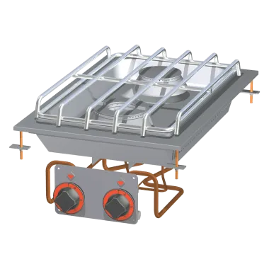 Fourneau drop - in à gaz 2x brûleur - PCD - 64G - RM Gastro