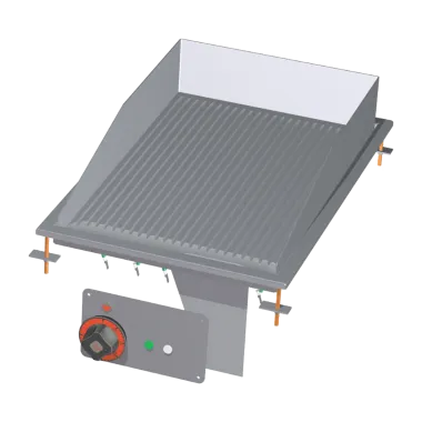 Plaque de cuisson 36x55 drop - in électrique chromée nervurée 400 V - FTRD - 64ETS - RM Gastro