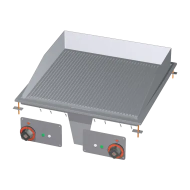 Plaque de cuisson 56x55 drop - in électrique chromée nervurée 400 V - FTRD - 66ETS - RM Gastro