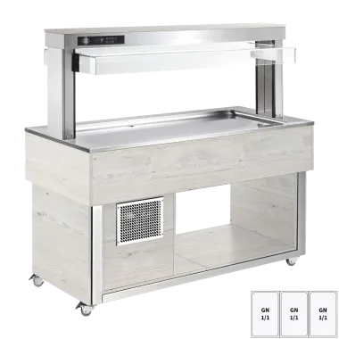 Buffet à froid positif GN 3 - 1/1 - 30 mm, Hemlock - TR LIME+ 3H - RM Gastro