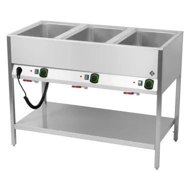 Bain marie stationnaire électrique GN 3 - 1/1 commande sur le côté long avec étagère basse - BMSD 3120 - RM Gastro