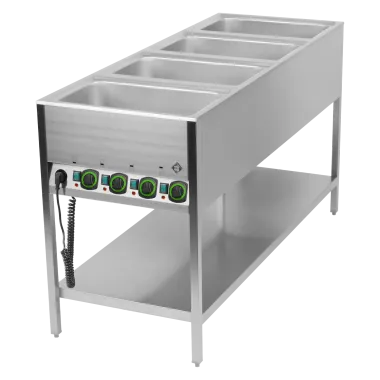 Bain marie stationnaire électrique GN 4 - 1/1 commande sur le côté court avec étagère basse - BMSK 4120 - RM Gastro