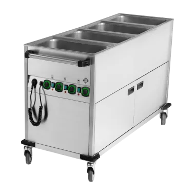 Bain marie mobile électrique GN 4 - 1/1 recouvert commande sur le côté court - BMPK 4120 CS - RM Gastro