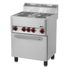 Fourneau électrique avec four à air chaud électrique GN 1/1 - 4x feu 400 V - SPT 60 ELS - Redfox