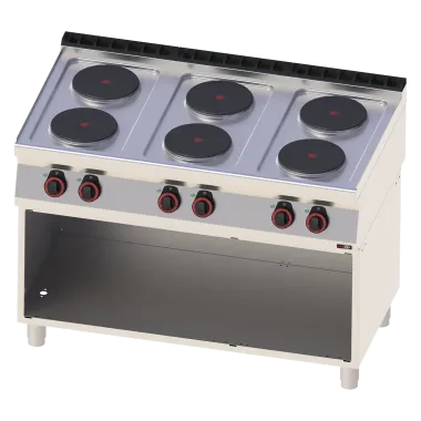 Fourneau électrique 6x feu avec soubassement 400 V - SP 70/120 E - Redfox