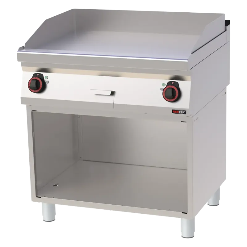 Plaque de cuisson 80x51 électrique chromée lisse avec soubassement 400 V - FTHC 70/80 E - Redfox