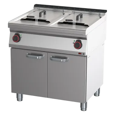 Friteuse électrique double 0,8 kW/l, 17+17 litres avec soubassement 400 V - FE 70/80 E - Redfox