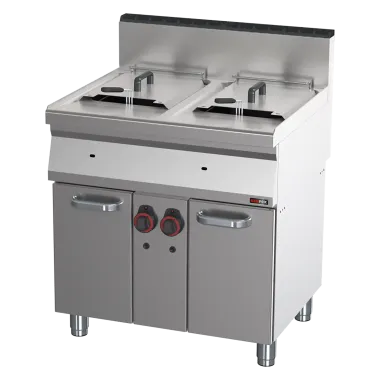 Friteuse double à gaz 0,8 kW/l, 15+15 litres avec soubassement - FE 70/80 G - Redfox