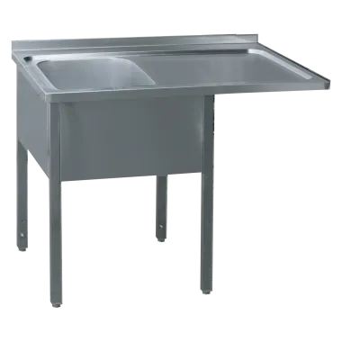 Table de lavage 160x70x90 - 1x évier 50x40x30 égouttoir droit - MSJOP/M 7016 - Redfox