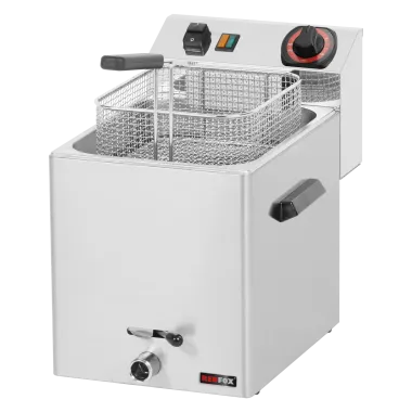 Friteuse électrique 0,75 kW/l, 8 litres TOP avec robinet de vidange 400 V - FE 07 VT - Redfox