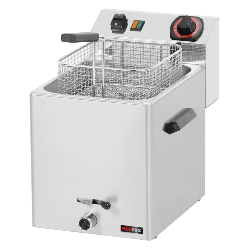 Friteuse électrique 0,75 kW/l, 8 litres TOP avec robinet de vidange 400 V - FE 07 VT - Redfox